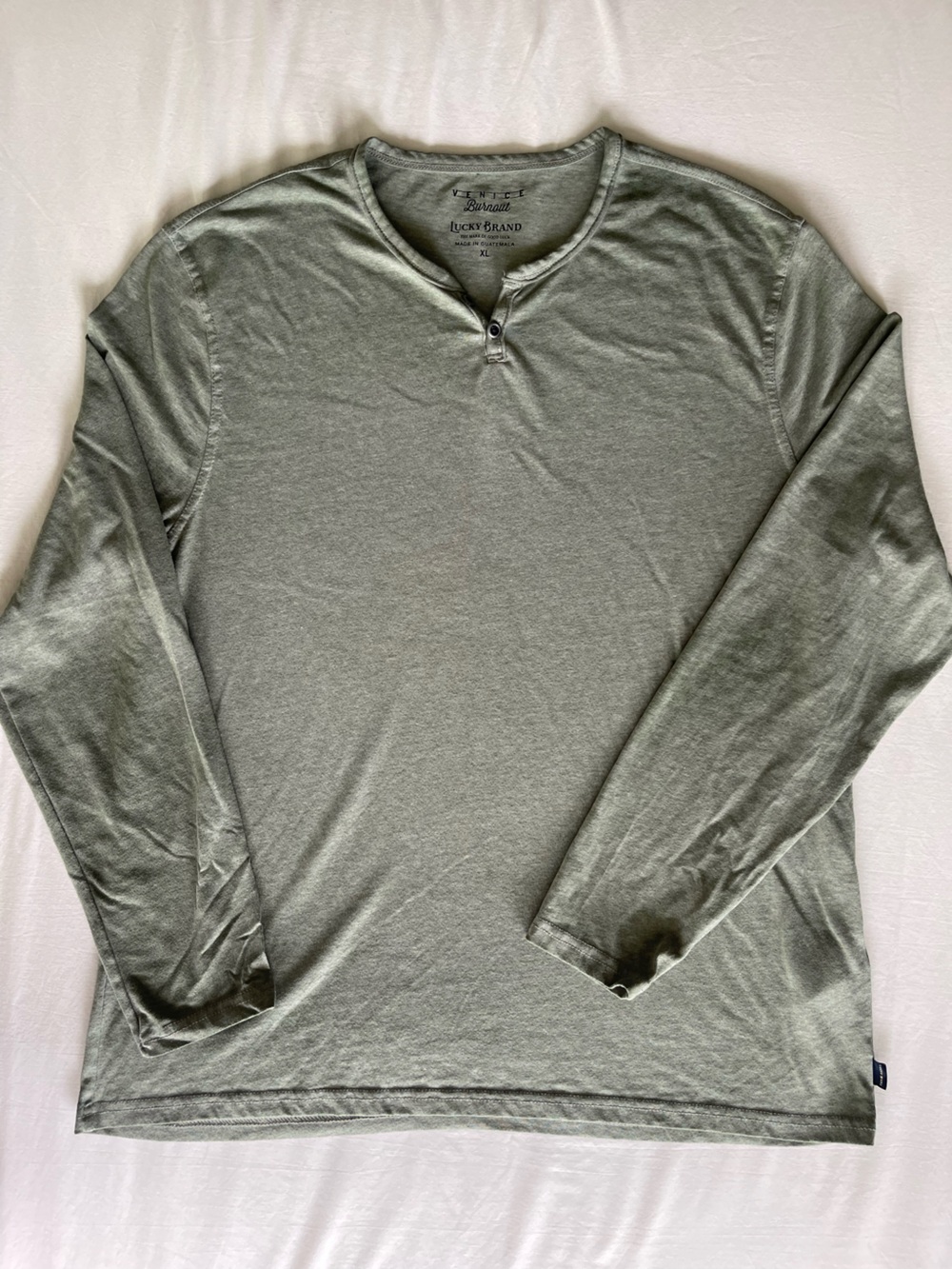 Lucky Brand Men's Olive Henley Long-Sleeve Shirt